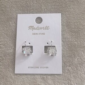 Ann Taylor silver cubic zirconium dangling earrings